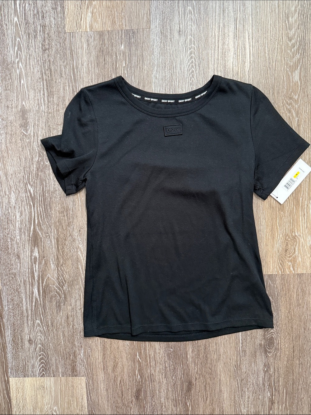 NWT DKNY Black Cotton Short-Sleeve Crewneck